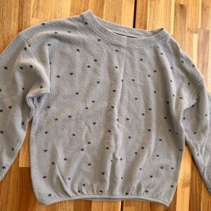 Rylee + Cru‎ Kids Grey Star Print Sweatshirt Pullover Size 6-7Y Cotton Blend